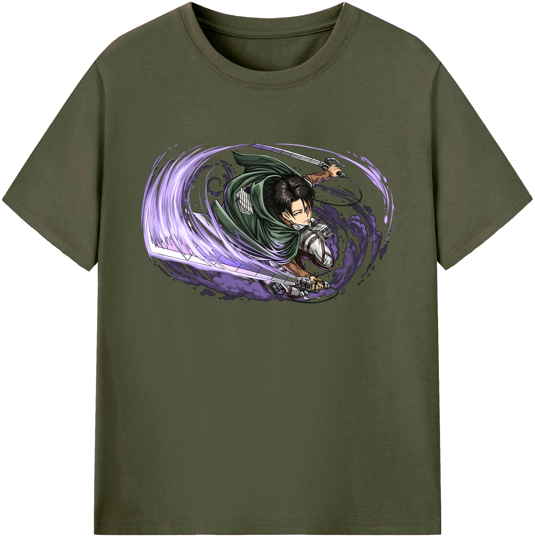 （画像用） 進撃の巨人 リヴァイ·アッカーマン Attack on Titan Levi Ackerman 綿100％ メンズ半袖Tシャツ｜肌触りやわらか＆通気性